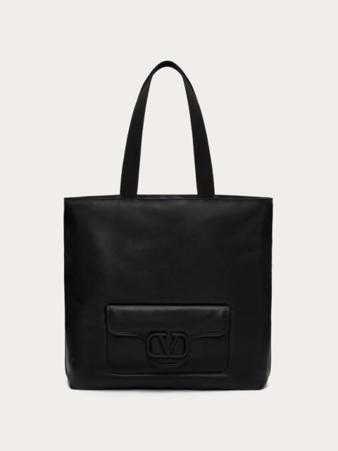 VALENTINO GARAVANI NOIR NAPPA LEATHER SHOPPER