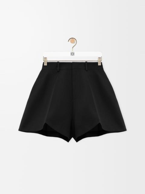 Trapeze shorts in cotton and silk