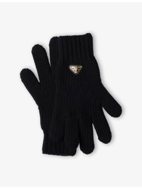 Brand-Plaque Wool Gloves