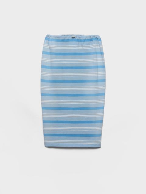 Bayadere print piqué skirt