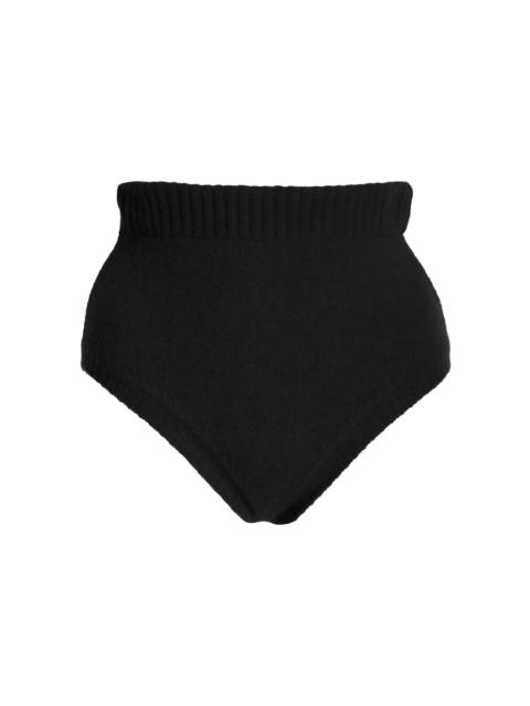 High-Rise Wool-Fox Knit Briefs navy