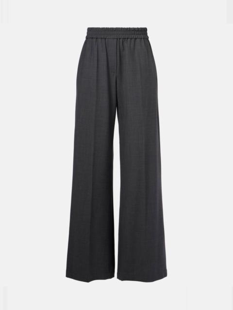 Wool-blend wide-leg jeans