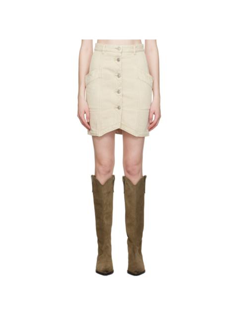 Beige Sabel Denim Mini Skirt