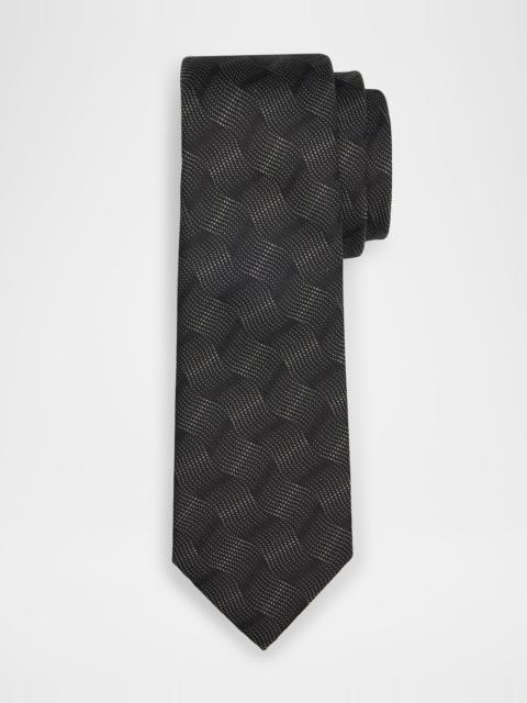 Men & apos;s Wave Jacquard Silk Tie