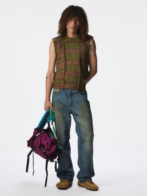 A Mess Of A Vest Green Mix - Magliano