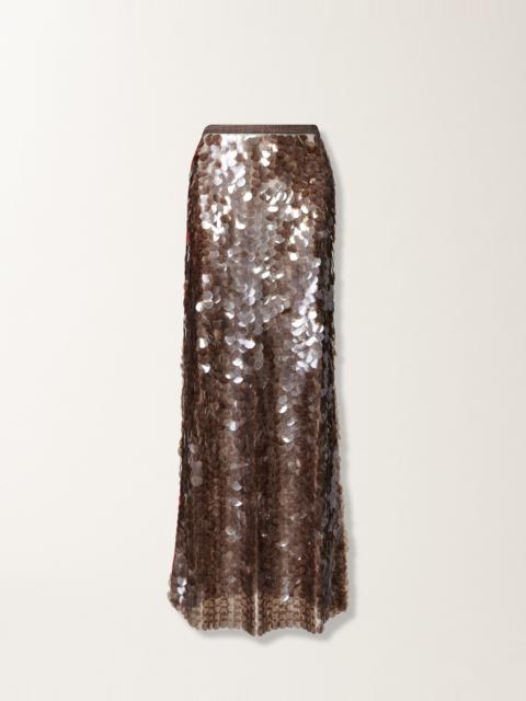 Skirt in printed sequin tulle