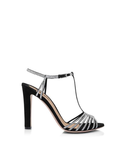 CRYSTAL-EMBELLISHED SUEDE LEATHER JERRY SANDAL