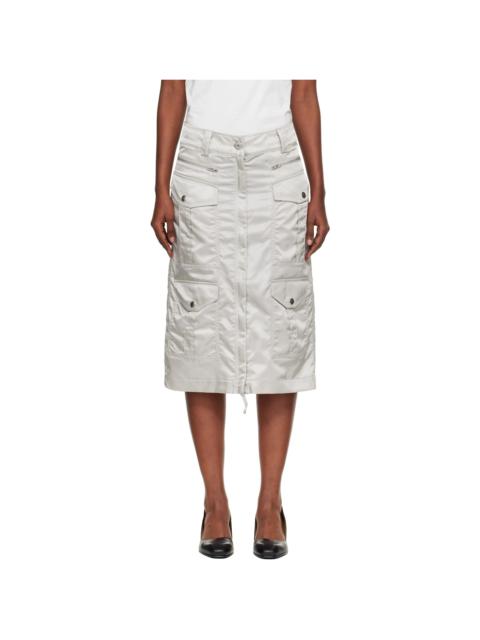 Gray Aviator Cargo Midi Skirt