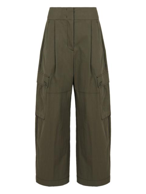 pleated gabardine trousers