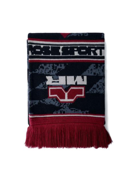 logo-motif fringed scarf