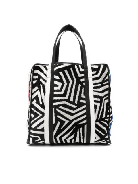 abstract-pattern terry-cloth tote bag