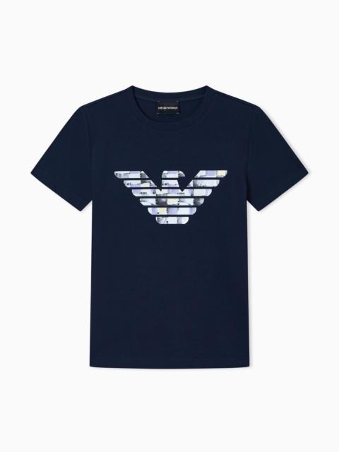 ASV STRETCH-JERSEY SLIM-FIT T-SHIRT WITH OVERSIZED EAGLE PATTERN