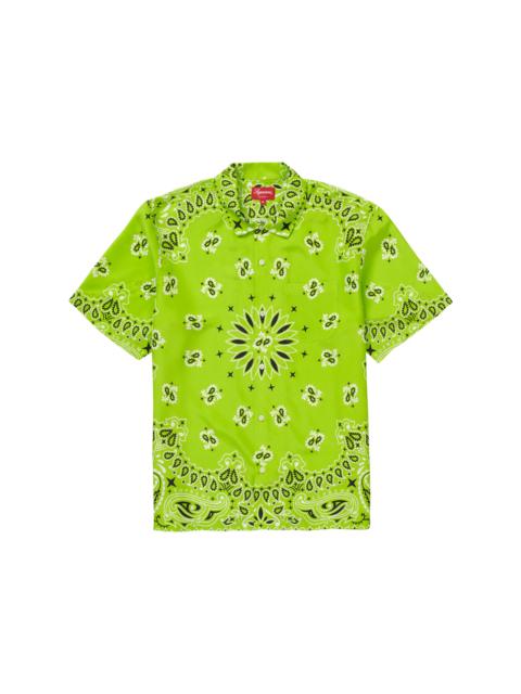 Supreme Bandana Silk S/S Shirt Bright Green