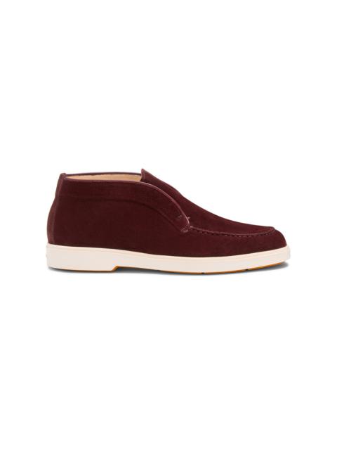 Women's burgundy suede desert boot