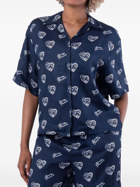 heart-print shirt