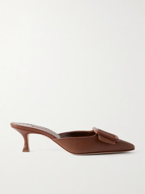 Maysalebi 50 Lizard-effect Leather Mules