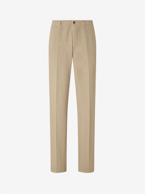 Beige pure linen trousers