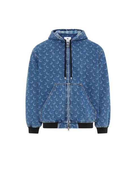 Moon Laser Blue Wash Denim Padded Jacket
