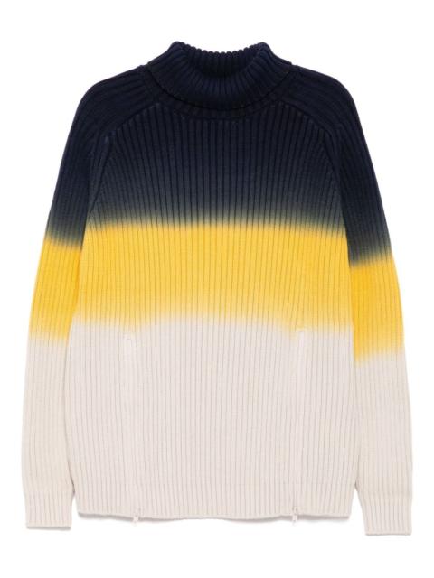 ombré zip-detail jumper