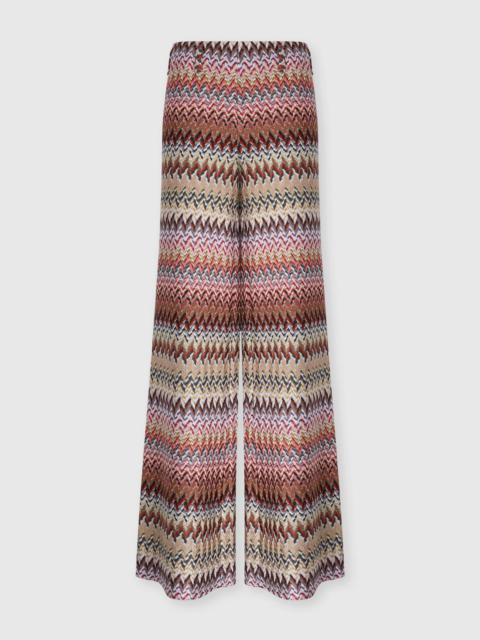 Flare Pants with Zigzag Pattern