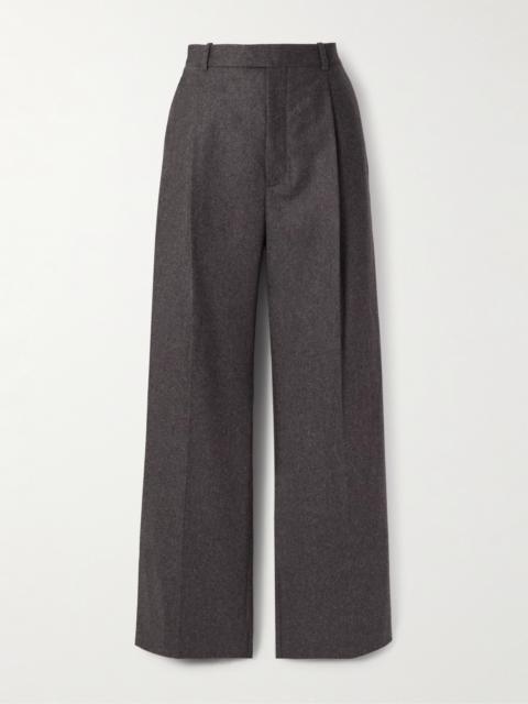 Pleated Wool Straight-leg Pants