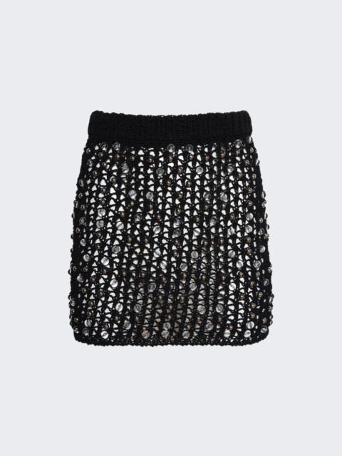 Beaded Knitted  Skirt Black