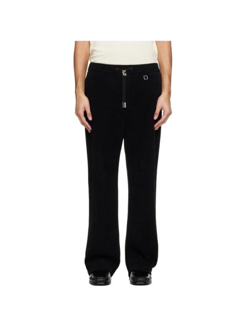 Black Banded Ribbed Sweatpants