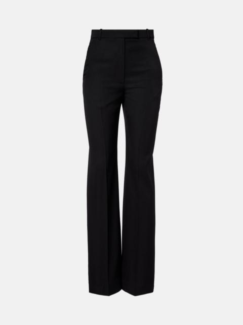 High-rise wool flared pants