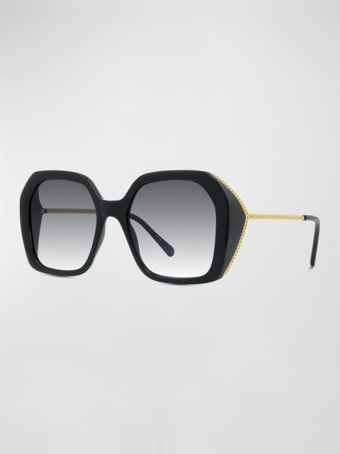 Chain Mixed-Media Butterfly Sunglasses