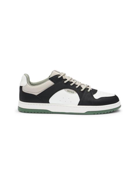 MIXED-MATERIAL TRAINERS WITH RIPSTOP AND FAUX SUEDE