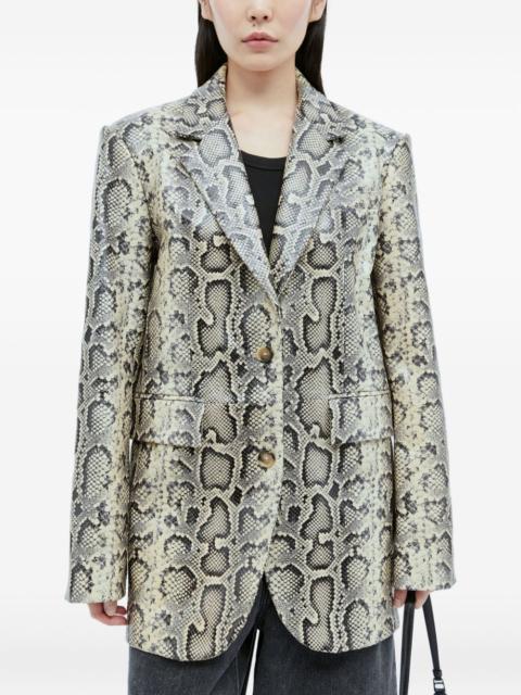 snakeskin-pattern single-breasted blazer