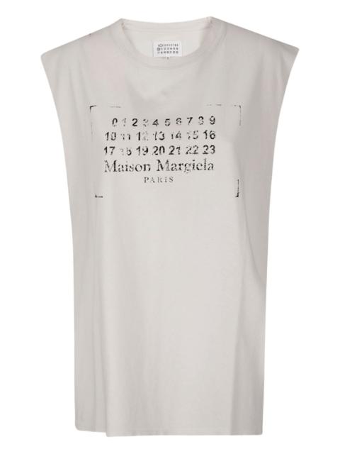 number-print cotton tank top