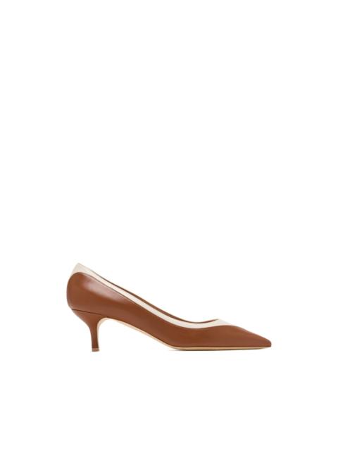 Emmanuelle pointed toe contrast pumps