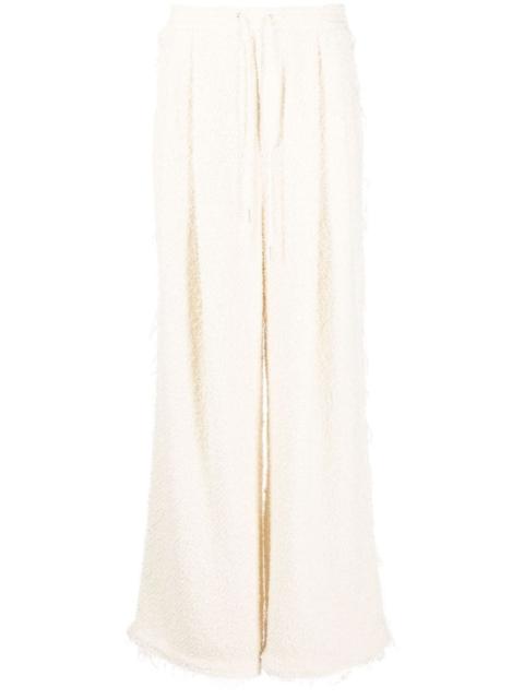 bouclÃ© wide-leg trousers