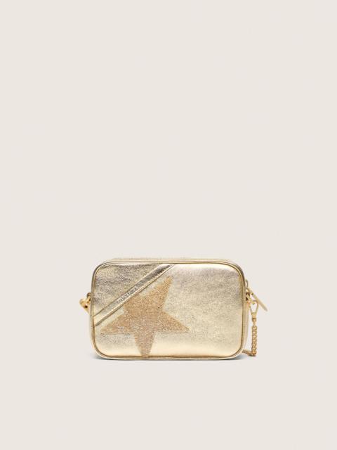Mini Star Bag in platinum-colored leather with Swarovski star
