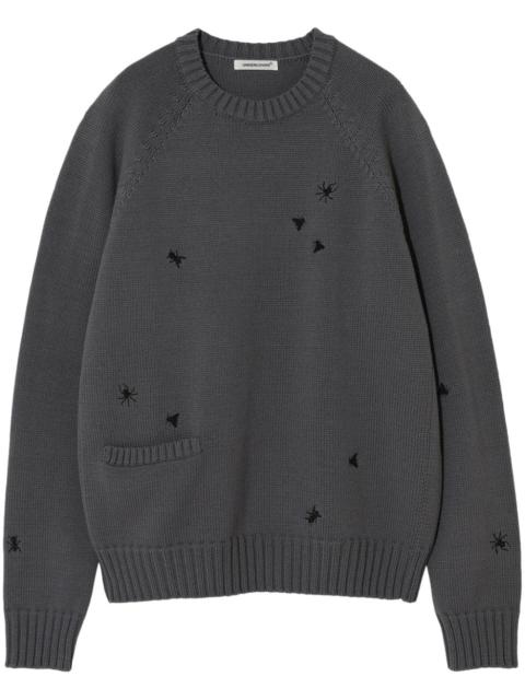 embroidered crew-neck jumper