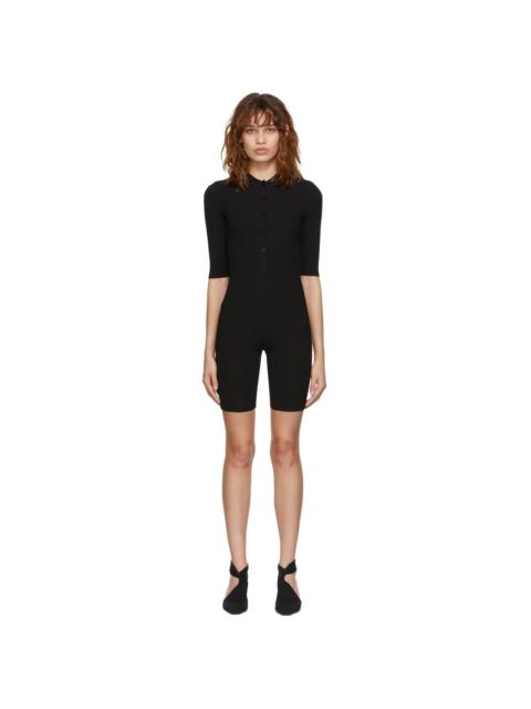 Black Ribbed Playsuit
