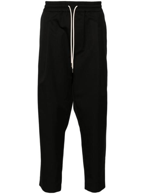 Drawstring Twill Cropped Trousers