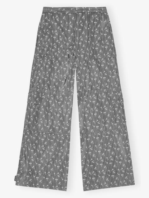 GREY JACQUARD CARGO PANTS