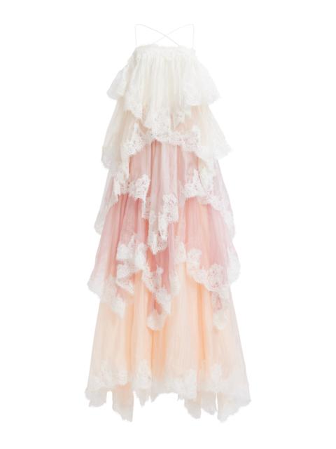 Ophelia Lace-Trimmed Gown multi