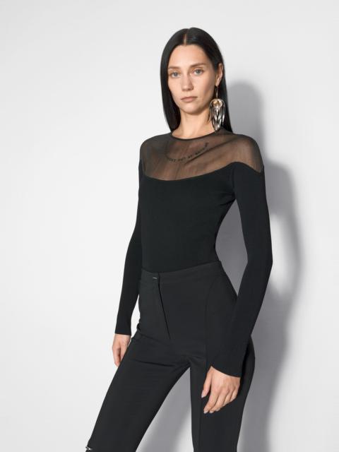black illusion knit bodysuit