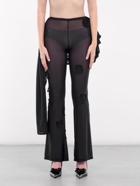 Lace Patched Mesh Leggings