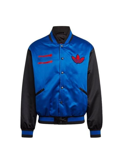adidas originals Run-dmc Collegiate logo Printing Colorblock Jacket Blue GN5931