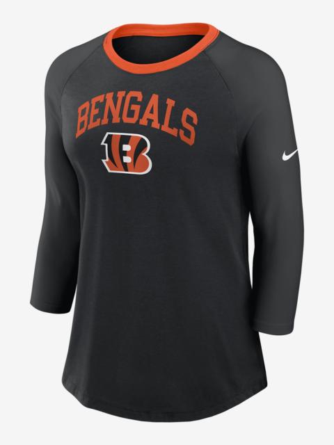 Cincinnati Bengals Women's Nike NFL 3/4-Sleeve T-Shirt