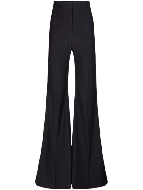 high-waist flared trousers
