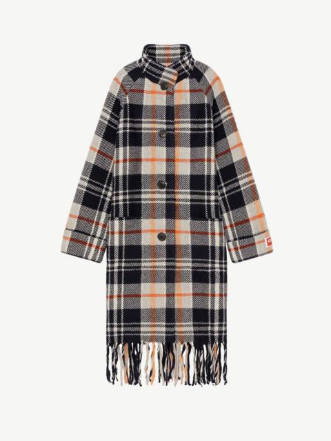 Checked woollen coat