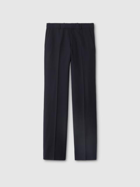 Wool gabardine pant with embroidery