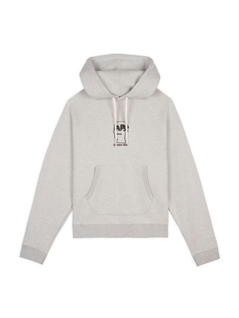 Brain Dead x A.P.C. Fleece Logo Head Raglan Hoodie - Oatmeal