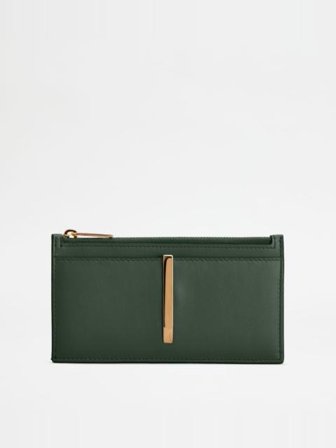 CARD HOLDER IN LEATHER - GREEN