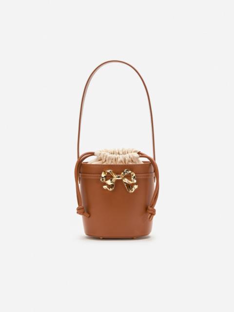 Brown Leather Shoulder Bow Bag